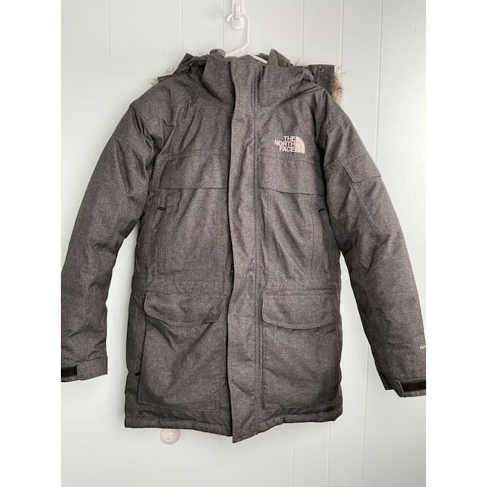 The North Face Mens McMurdo Parka Gray HyVent Hooded Faux Fur Trim‎ Jacket Small